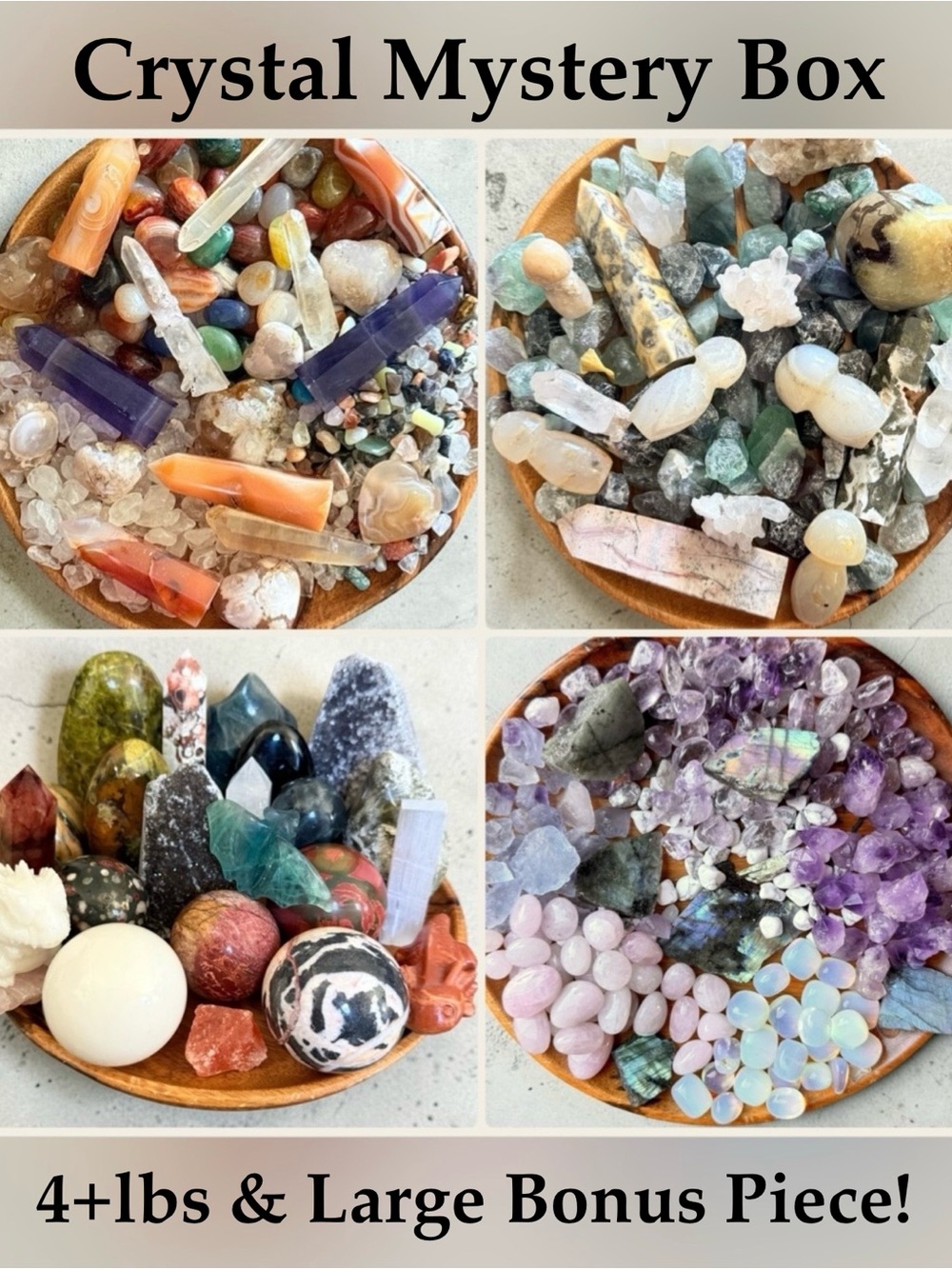 MEGA ULTIMATE Crystal Confetti Mystery Box 4lb + LG Bonus Metaphysical Delight